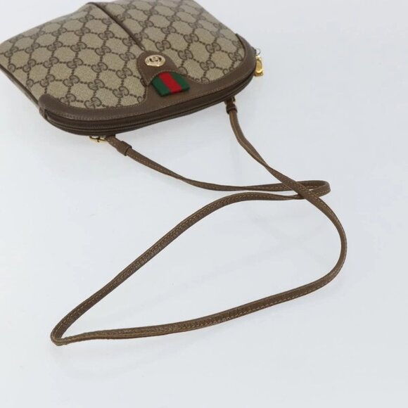 GUCCI GG Supreme Web Sherry Line Bag PVC Beige Gold 904 02 047 Auth 142439 - Picture 8 of 16